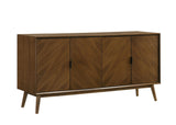 Hillerod Mid-Century Modern 59" Round Pedestal Dining Set & Sideboard – Walnut, view 7