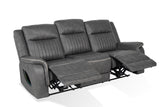 Arturus Transitional Power Reclining Sofa, Loveseat & Recliner - LED Lights & Storage Console