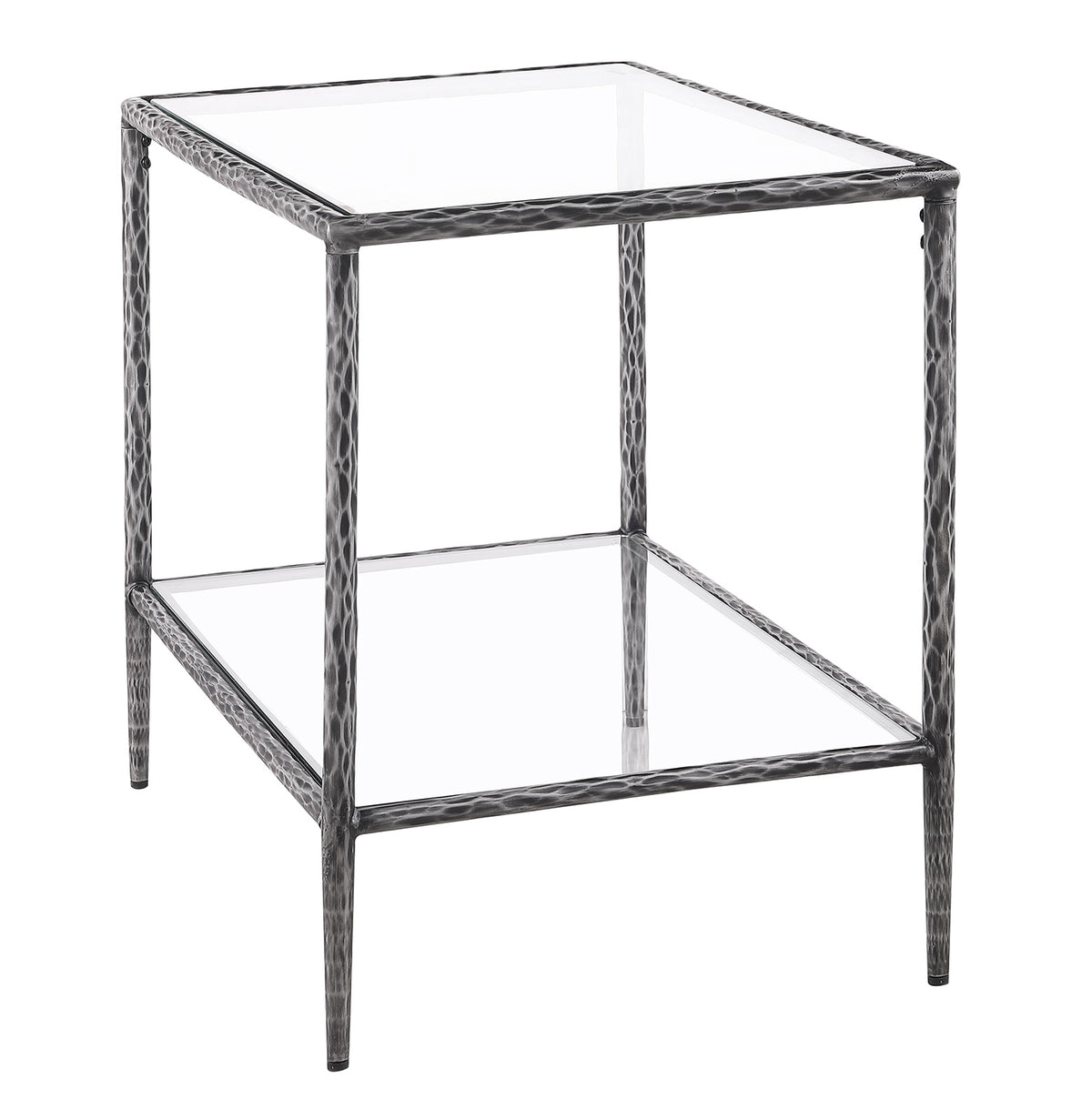 Helma Tempered Glass Coffee & End Table with Forged Metal Base – view 13