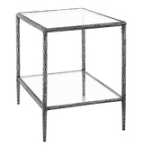 Helma Tempered Glass Coffee & End Table with Forged Metal Base – view 13