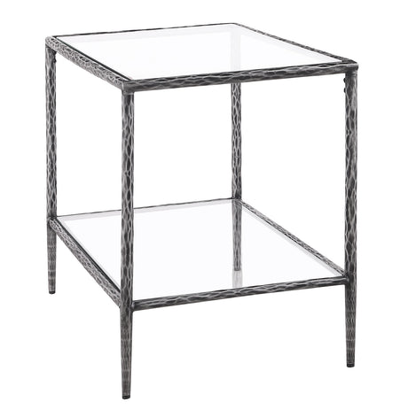 Helma Tempered Glass Coffee & End Table with Forged Metal Base – view 13