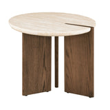 Olney Travertine Top Coffee & End Table - End Table (24")