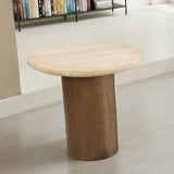 Nolfi Contemporary Travertine Coffee & End Tables - End Table