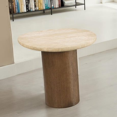 Nolfi Contemporary Travertine Coffee & End Tables - End Table