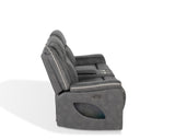 Arturus Transitional Power Reclining Sofa, Loveseat & Recliner - LED Lights & Storage Console
