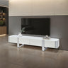 Larvik 79" Contemporary TV Stand - White with Silver Frame