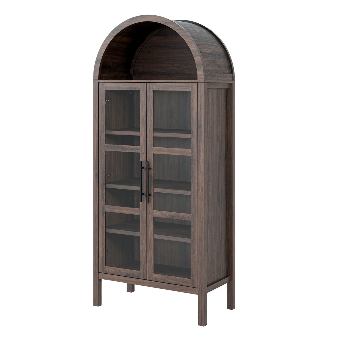 Gateshead 72" Arched Display Cabinet with Glass Doors & Adjustable Shelves – view 8
