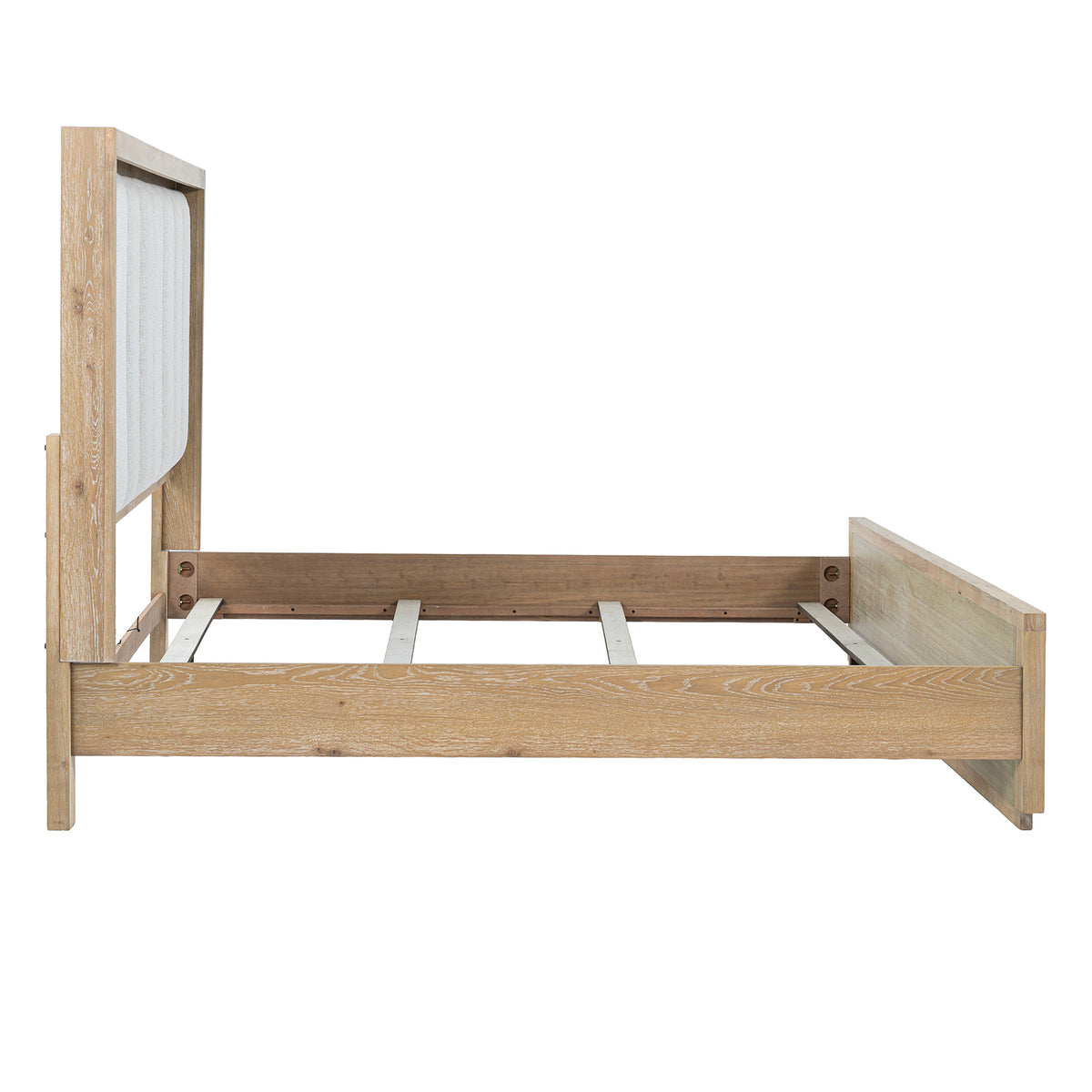 Helios LED Headboard Bed & Bedroom Set with USB Nightstand – Natural Oak, view 11