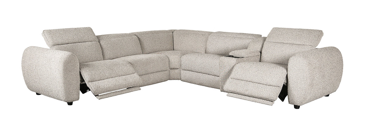 Zander Zero Gravity Power Reclining Sectional - Wireless Charging Console in Taupe