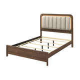 Hayward Mid-Century Modern Bedroom Collection - LED Channeled Headboard Bed, Dresser, Chest & USB Nightstand in Walnut