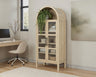 Gateshead 72" Arched Display Cabinet with Glass Doors & Adjustable Shelves - Natural