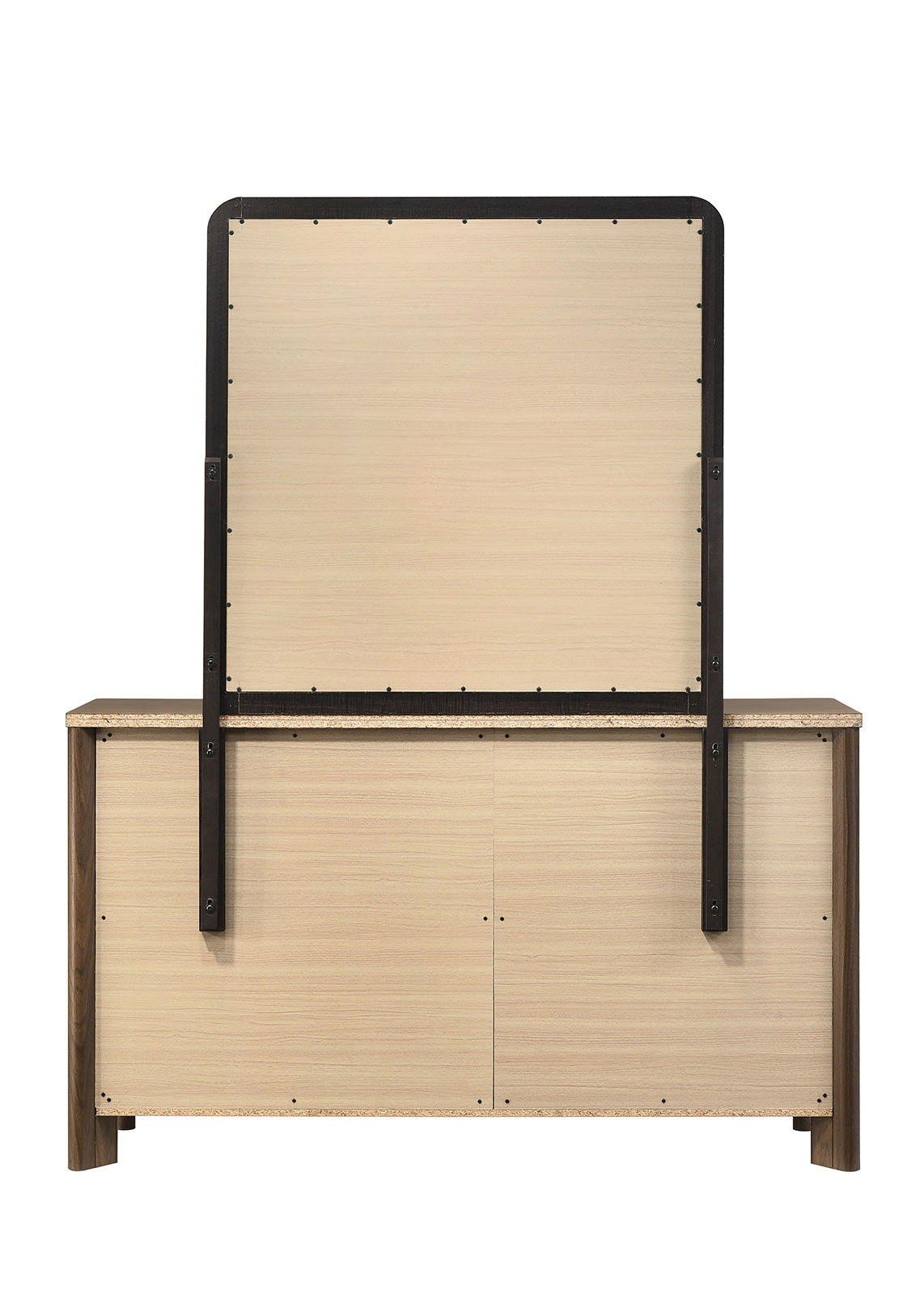 Hayward Mid-Century Modern Bedroom Collection - LED Channeled Headboard Bed, Dresser, Chest & USB Nightstand in Walnut