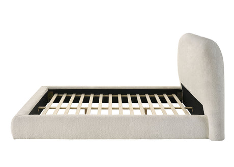 Whitnash Contemporary Round-Profile Upholstered Platform Bed – view 4