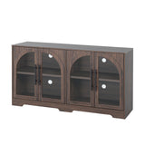 Halstead Rustic 55" Console Cabinet with Tempered Glass & Adjustable Shelves – view 9