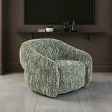 Pyrena 360-Degree Swivel Barrel Accent Chair - Green