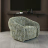 Pyrena 360-Degree Swivel Barrel Accent Chair - Green