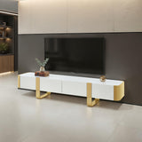 Larvik 79" Contemporary TV Stand - White with Gold Frame