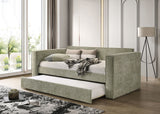 Walsall Upholstered Twin Daybed with Trundle - Light Green