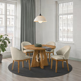 Ozark 47" Round Pedestal Dining Table & Arm Chairs - Round Table Only