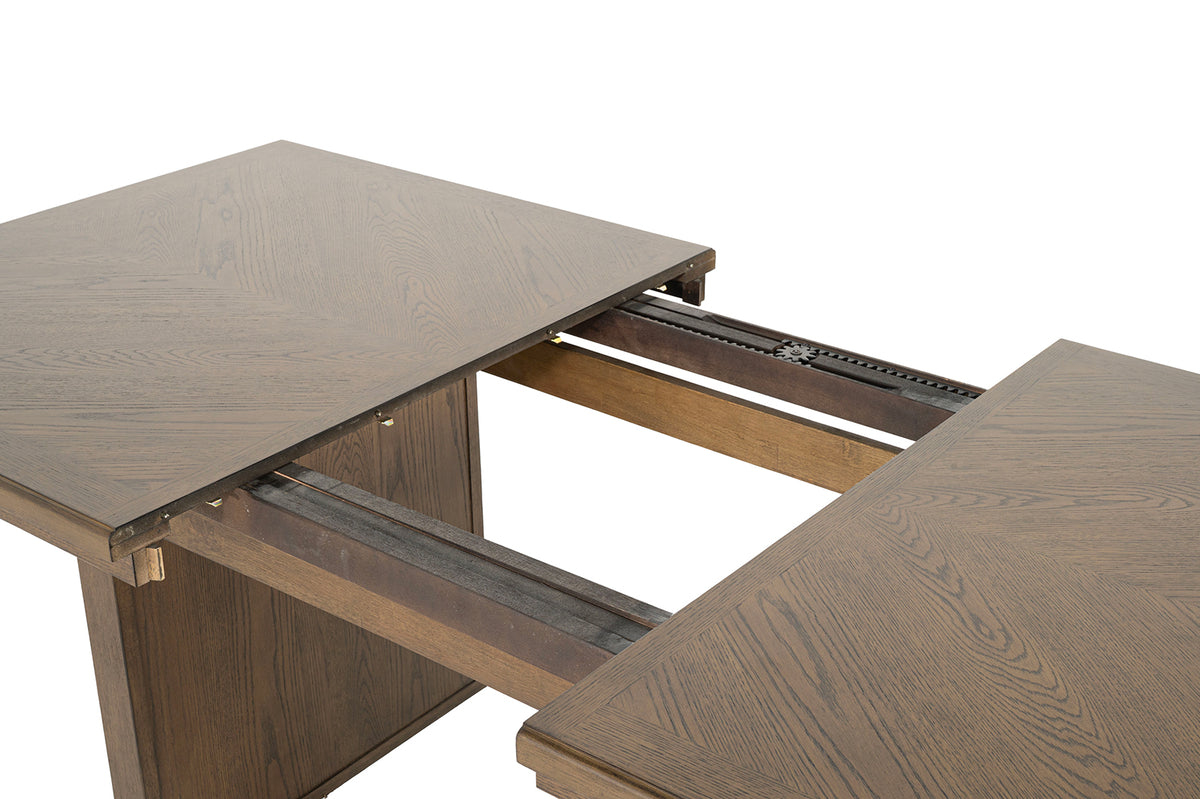 Casoria Rustic Extendable Trestle Dining Collection - Chevron Detail Table, Chairs & Sideboard