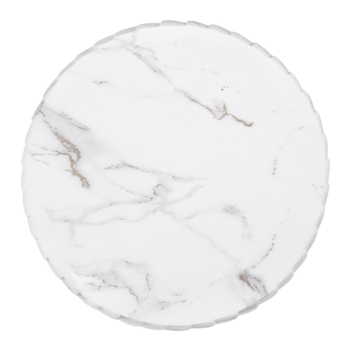 Fresco Ceramic Marble-Look Side Table – White, view 3
