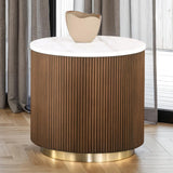 Virden Genuine Marble Cocktail & End Tables - Round End Table