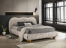 Finamore Upholstered Platform Bed - Latte Brown Fabric