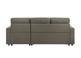 Giorgi Linen-Look Sectional with Pull-Out & Storage Chaise - Floating Legs, Contemporary