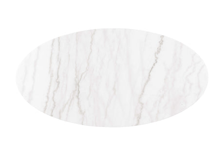 Virden Genuine Marble Cocktail & End Tables - Oval Cocktail Table