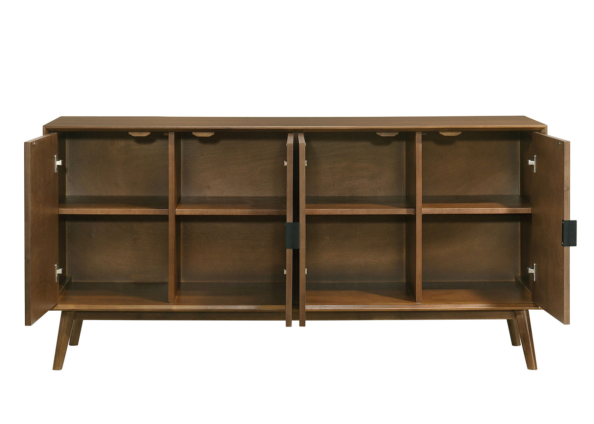 Hillerod Mid-Century Modern 59" Round Pedestal Dining Set & Sideboard – Walnut, view 9
