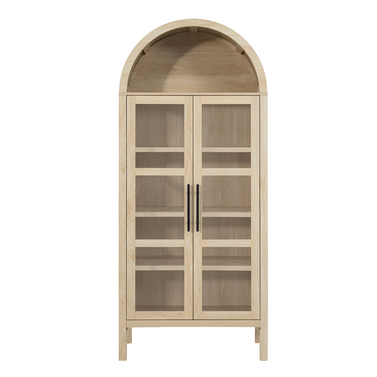 Gateshead 72" Arched Display Cabinet with Glass Doors & Adjustable Shelves – view 7