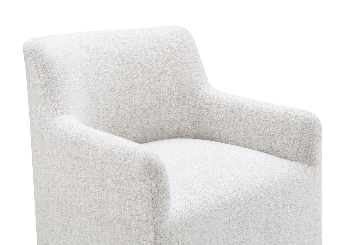 Fico Barrel-Back Upholstered Dining Arm Chair with Casters – view 18