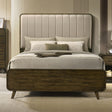 Eastlin Mid-Century Modern Bed & Bedroom Set with Channeled Upholstered Headboard - Queen Bed Only
