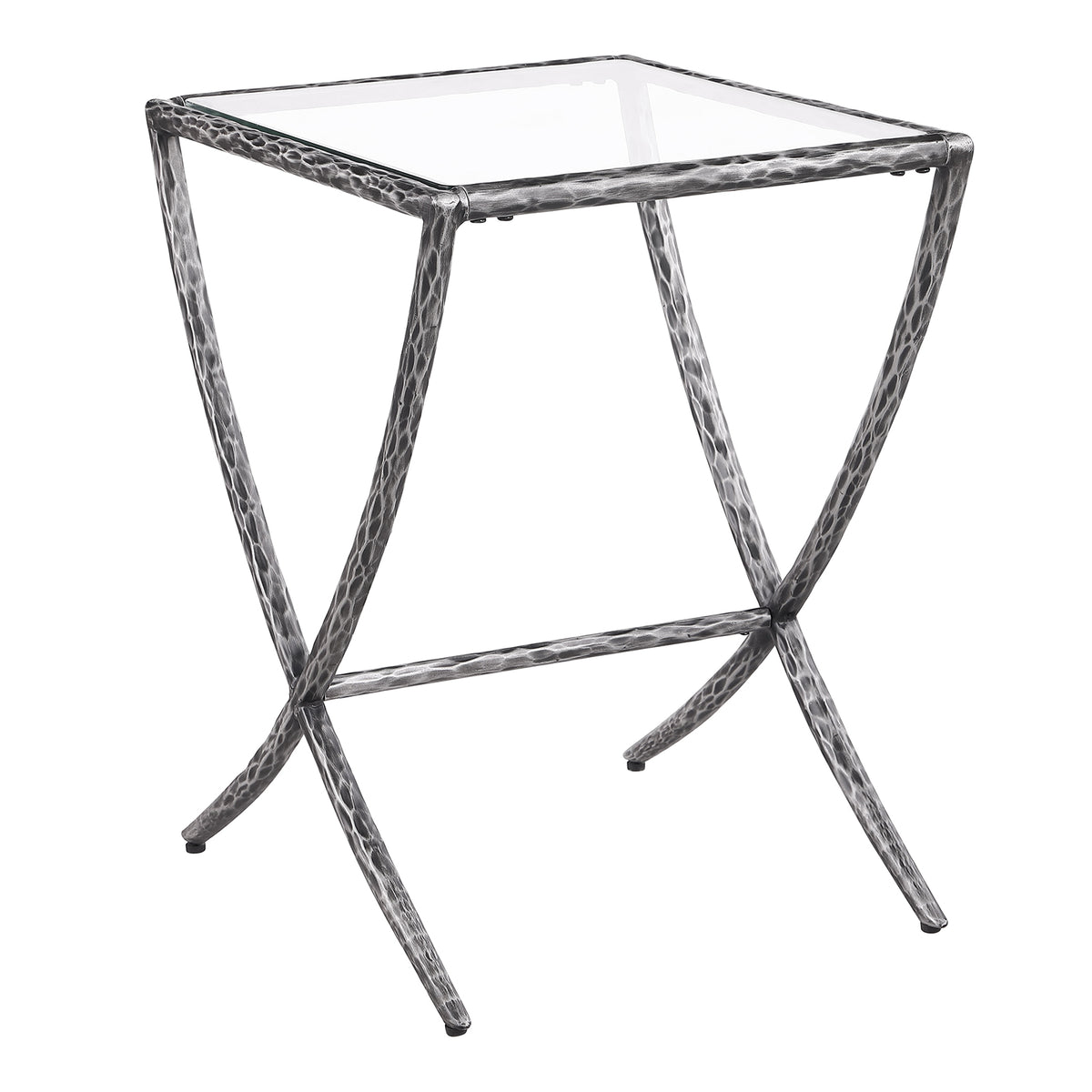 Vilna Contemporary Forged Steel Side Table - Gunmetal