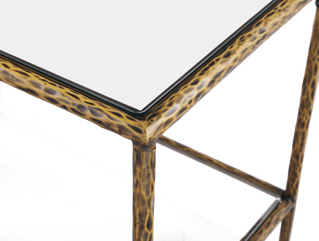 Helma Tempered Glass Coffee & End Table with Forged Metal Base – view 9