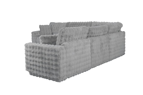 McKenna Modular L-Shaped Sectional with Faux Fur Contrast – view 9