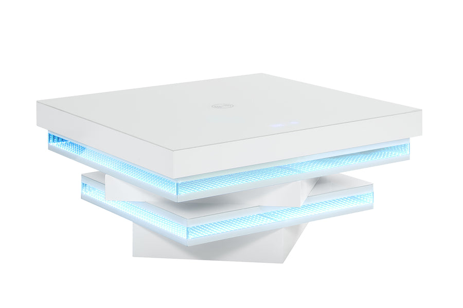 Anwar Smart Coffee & End Table - LED Lights, Bluetooth Speaker & Wireless Charging