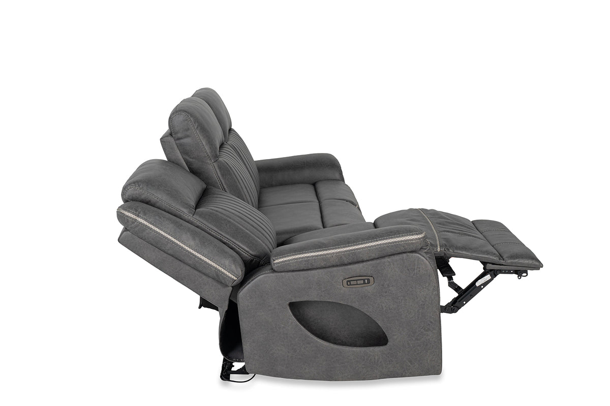 Arturus Transitional Power Reclining Sofa, Loveseat & Recliner - LED Lights & Storage Console