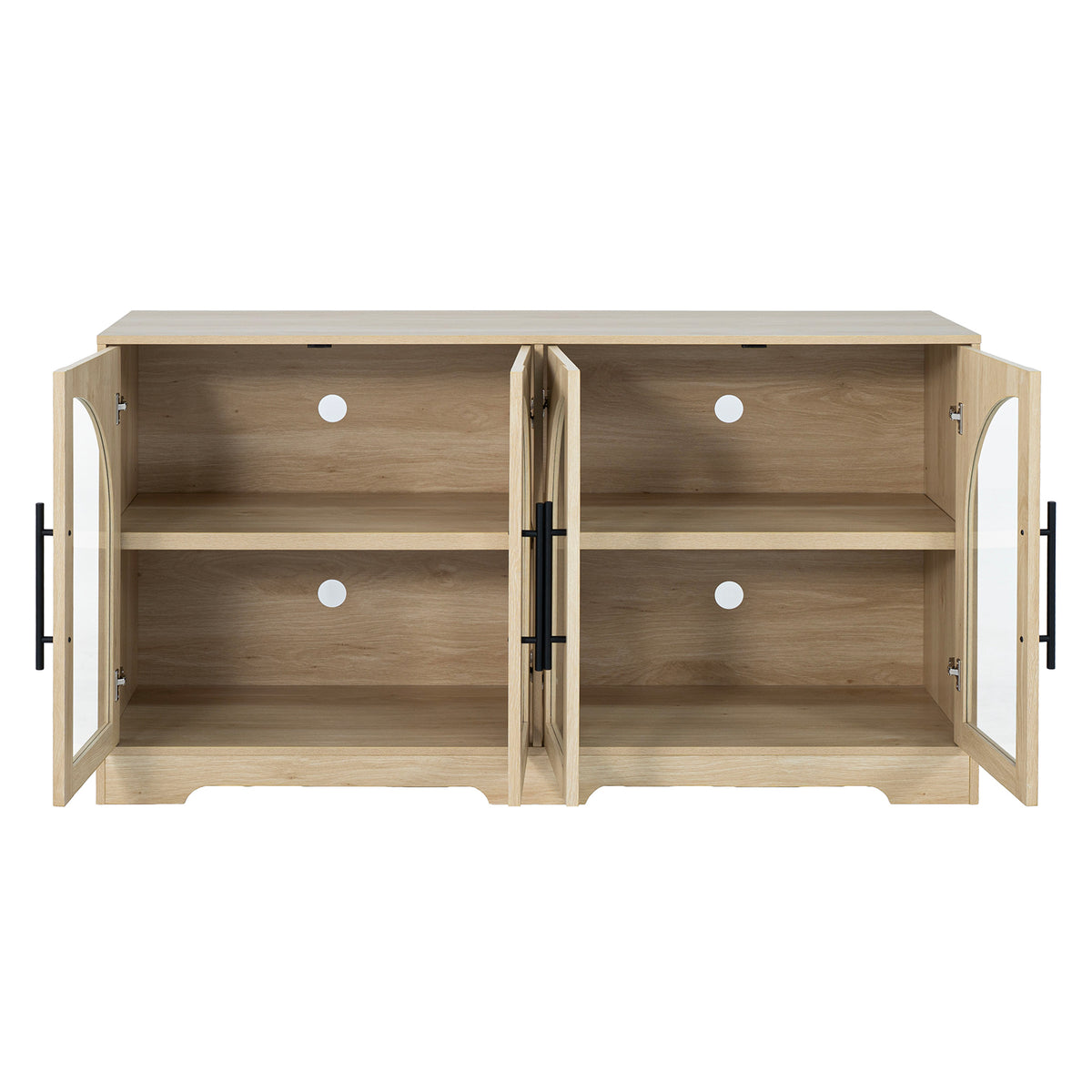 Halstead Rustic 55" Console Cabinet with Tempered Glass & Adjustable Shelves – view 7