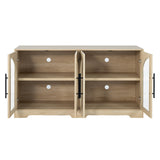 Halstead Rustic 55" Console Cabinet with Tempered Glass & Adjustable Shelves – view 7