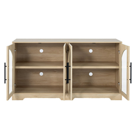Halstead Rustic 55" Console Cabinet with Tempered Glass & Adjustable Shelves – view 7