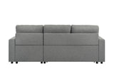 Giorgi Linen-Look Sectional with Pull-Out & Storage Chaise - Floating Legs, Contemporary