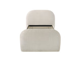 Vanni Upholstered Twin Bed with Trundle - Rounded Profile in Ivory