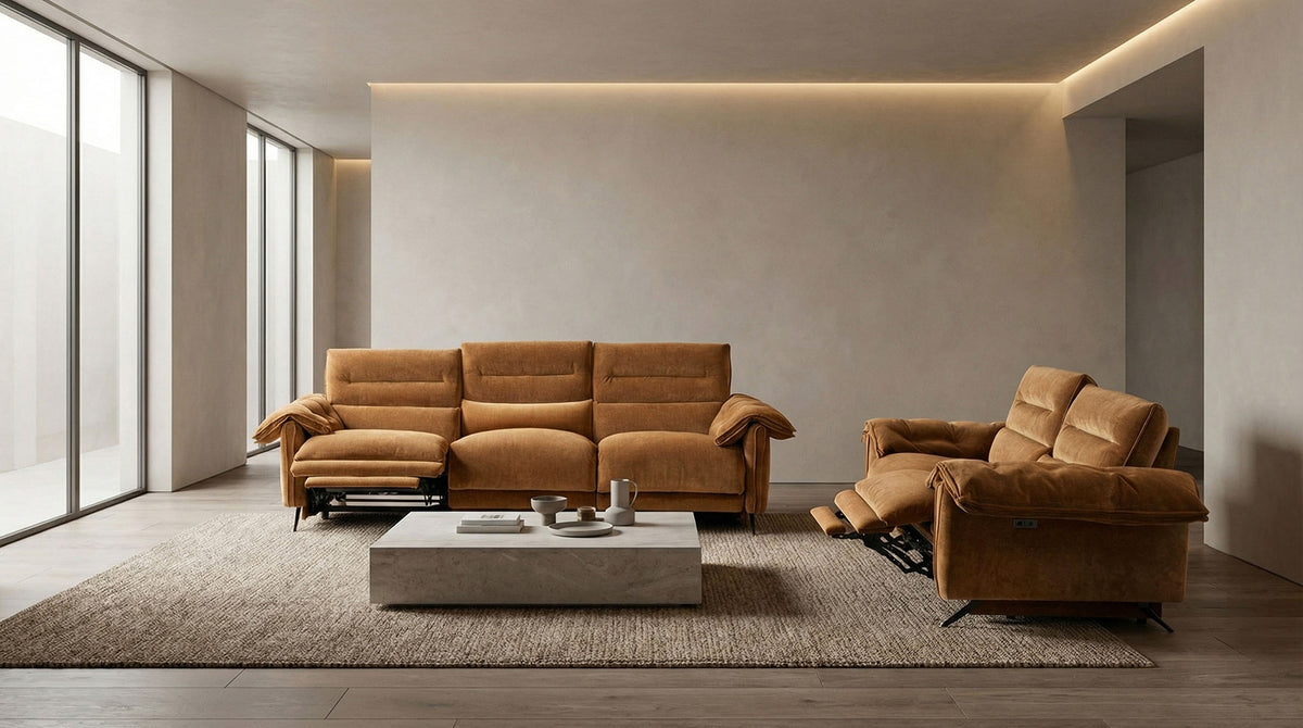 Morley Contemporary Power Reclining Sofa, Loveseat & Recliner with USB Ports - Pillow-Top Arms