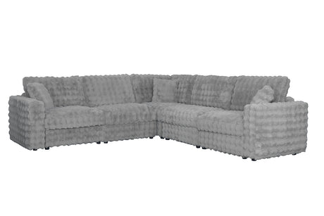 McKenna Modular L-Shaped Sectional with Faux Fur Contrast – view 7