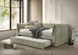 Upney Fully Upholstered Twin Daybed with Trundle - Light Green