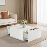 Hyde Transitional Coffee & End Tables - Square Coffee Table with Drawers