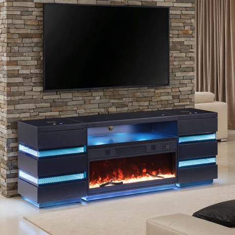 Terni Electric Fireplace TV Stand & Side Tables - 3pcs- TV Stand + 2 Side Tables