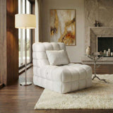Kamili Biscuit-Tufted Vibrating Massage Lounge Chair - White