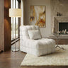 Kamili Biscuit-Tufted Vibrating Massage Lounge Chair - White